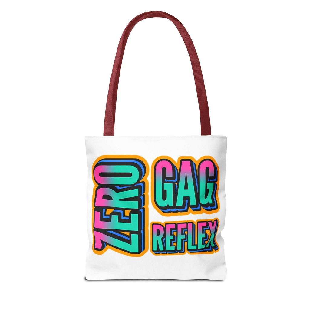 Zero Gag Reflex Tote Bag with cheeky design, durable spun polyester, and multiple handle color options for everyday use