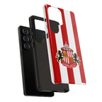 Sunderland FC themed Samsung phone case with magnetic protection and dual-layer design