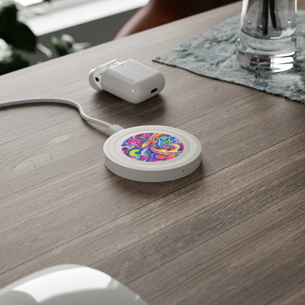 Vibrant Colour Splash Design Wireless Charging Pad