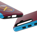 West Ham United magnetic Samsung phone case with claret and blue colors and shock-absorbing dual-layer protection