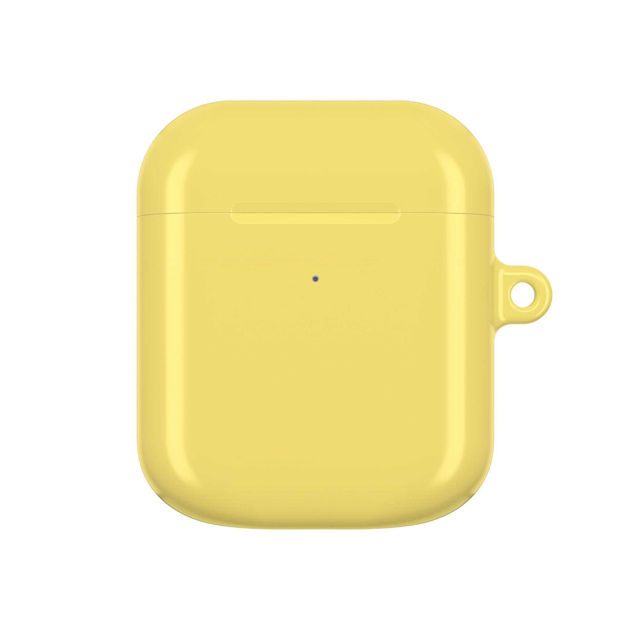 Lemon yellow protective hard shell case for AirPods and AirPods Pro with glossy finish and lightweight design
