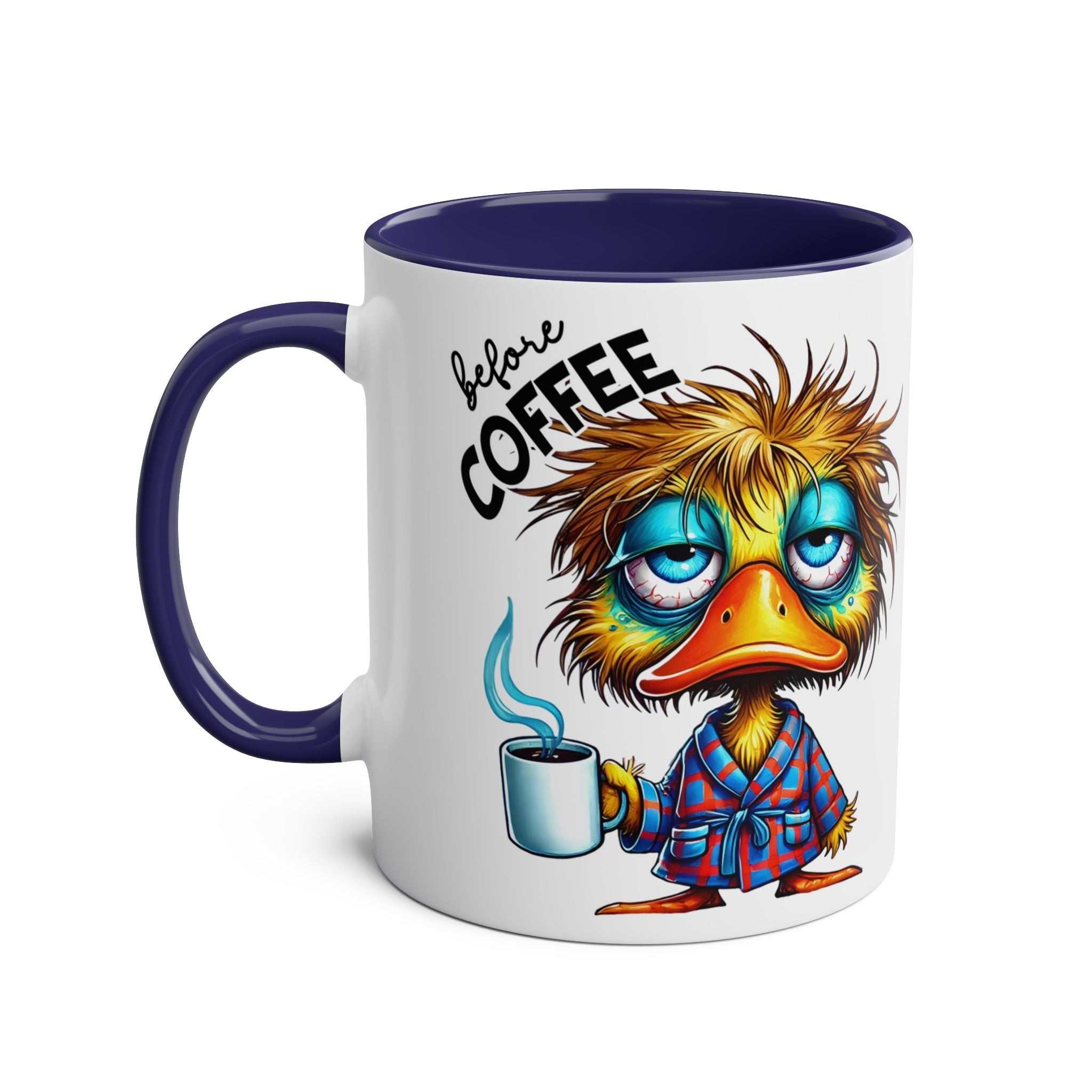 Ceramic fun sarcastic coffee mug with humorous design, glossy finish.