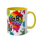 LGBTQ+ Pride Mug with Rainbow Design, 11oz Ceramic, Glossy Finish