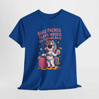 Bags Packed Flaps Waxed t-shirt with bold travel-themed design for girls trips and vacations