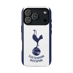 Tottenham FC MagSafe iPhone case with navy and white club crest, dual-layer protection, and MagSafe compatibility