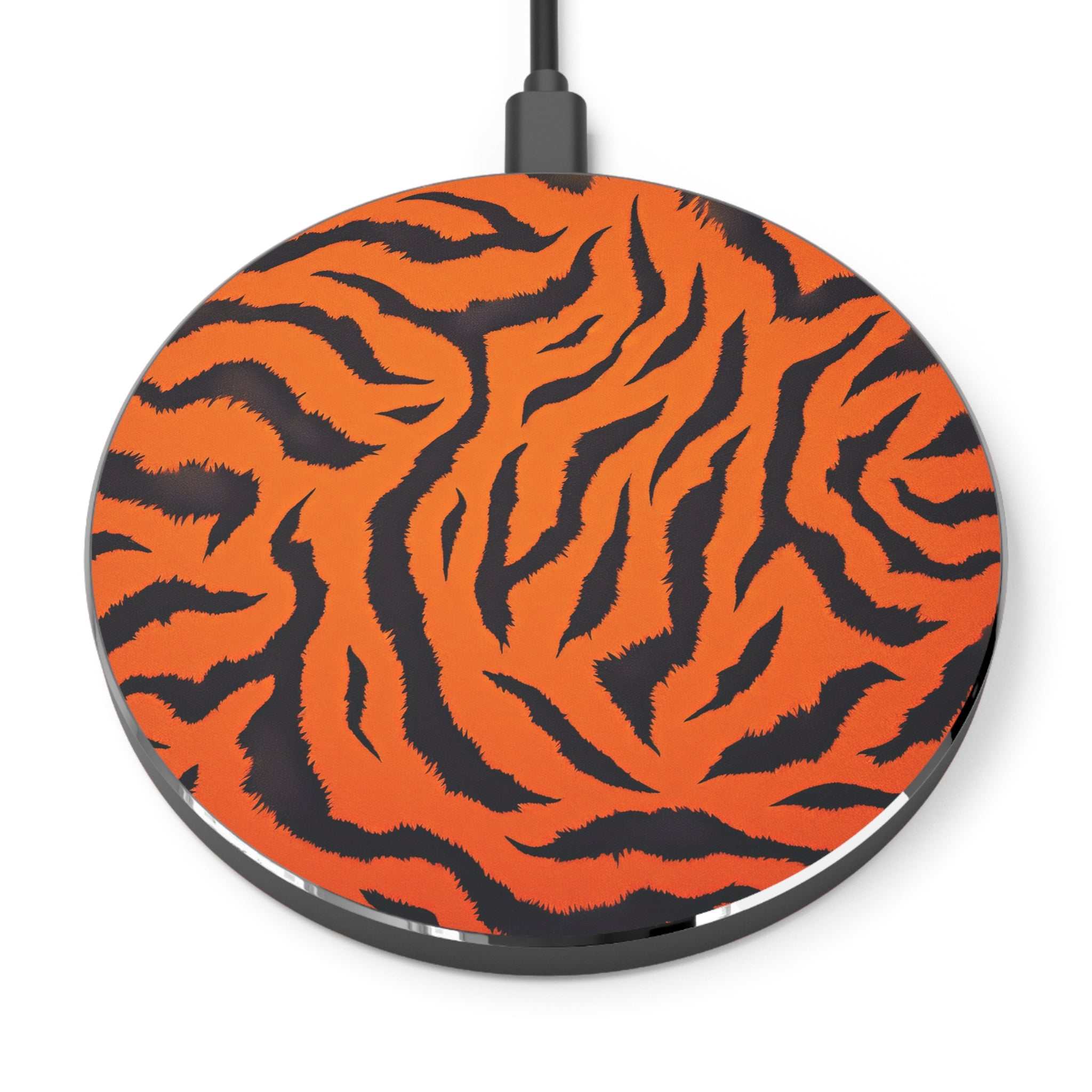Orange Tiger Print Design Wireless Charger