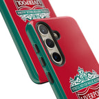 Liverpool FC magnetic shockproof Samsung Galaxy case with dual-layer defense and wireless charging compatibility