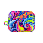 Vibrant Colour Splash hard shell protective case for AirPods and AirPods Pro with glossy finish and colorful swirl design