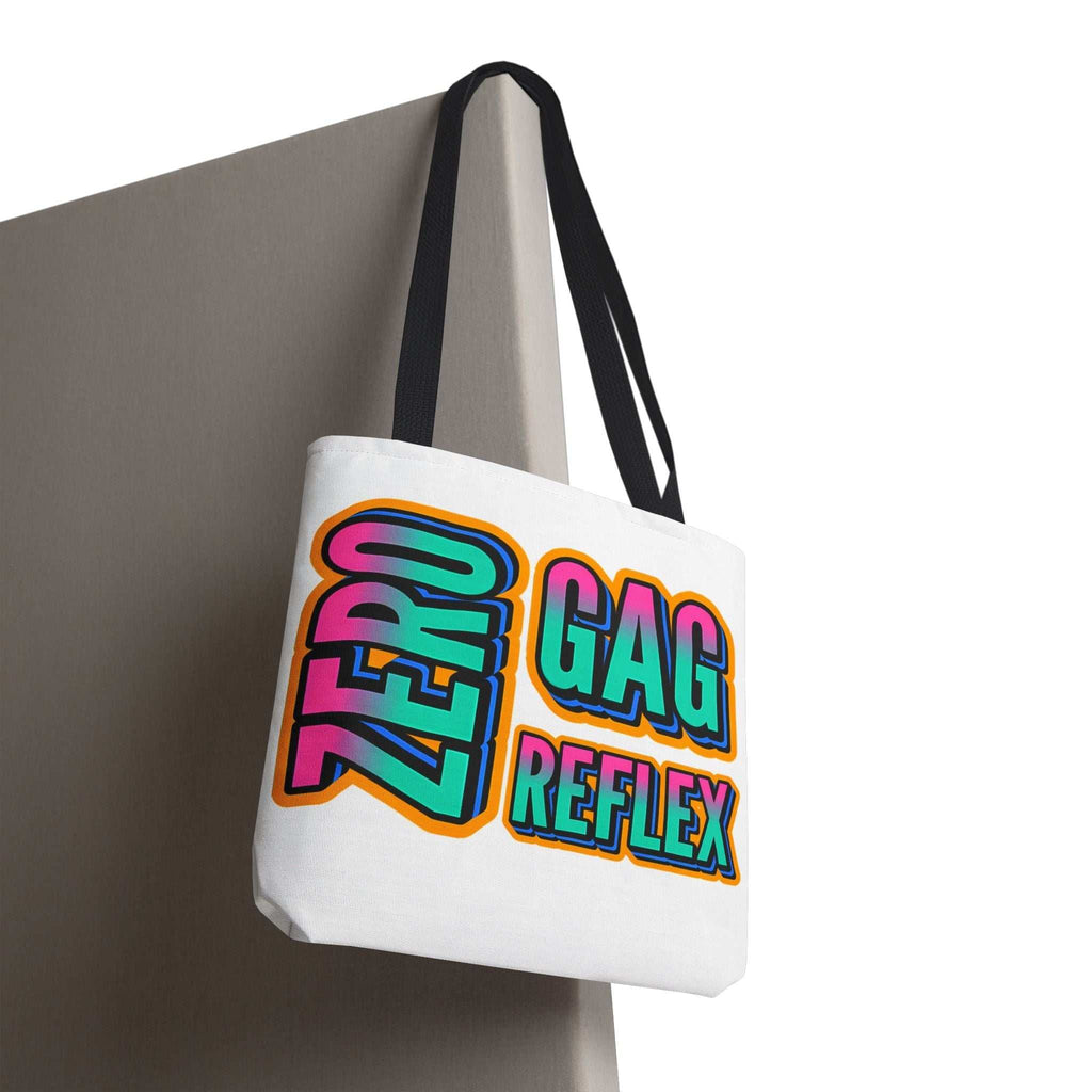 Zero Gag Reflex Tote Bag with cheeky design, durable spun polyester, multiple sizes and handle color options