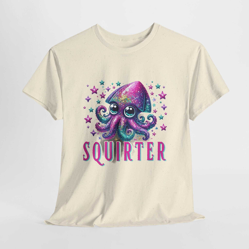 Squirter Fun Squid T-Shirt with cheeky squid graphic on soft cotton tee