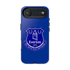Everton FC MagSafe iPhone case in royal blue with official-inspired crest and dual-layer protection