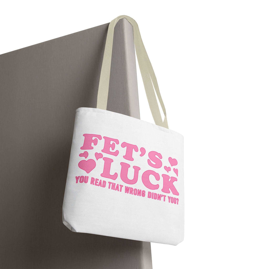 Pink Heart Tote Bag with cheeky fun design and cotton straps