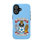 Coventry City Magsafe iPhone Case with club crest and sky blue color, dual-layer protection, MagSafe compatible.