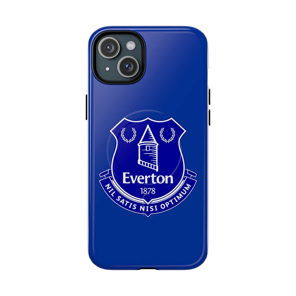 Everton Fc Magsafe iPhone case in royal blue with club crest, dual-layer protection and MagSafe compatibility