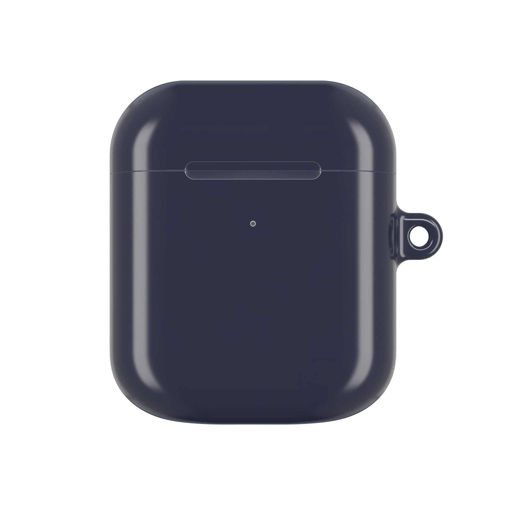 Deep blue protective hard shell case for AirPods and AirPods Pro with glossy finish and secure fit