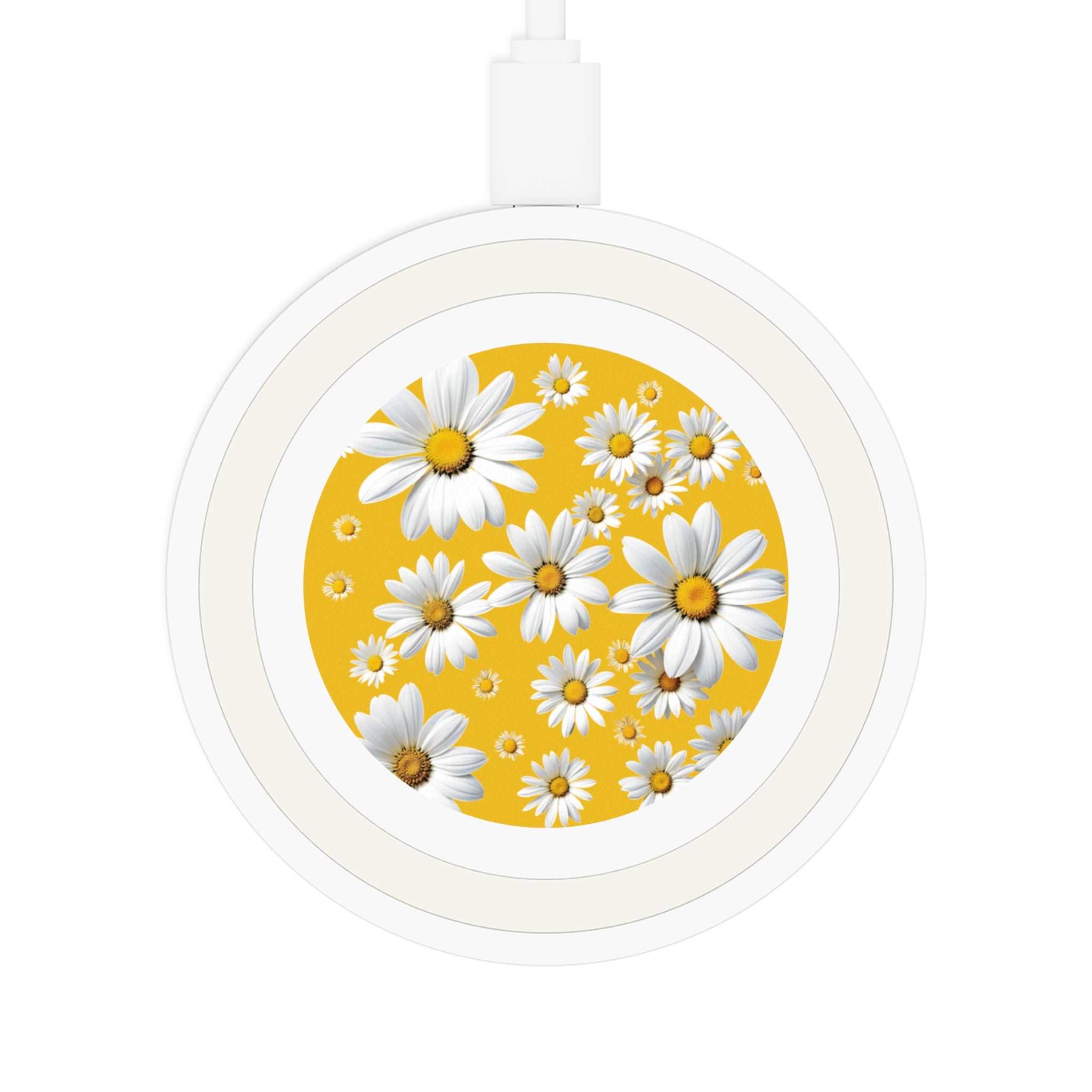 Yellow Daisy Design Wireless Charging Pad