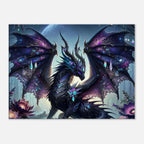 Black Gem Dragon wall canvas with vibrant colors and shimmering gems.