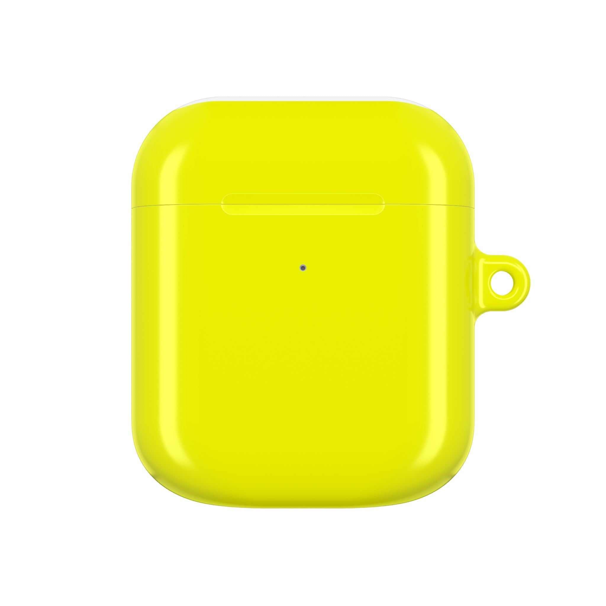 Bright yellow hard shell AirPods and AirPods Pro protective case with glossy finish and secure fit