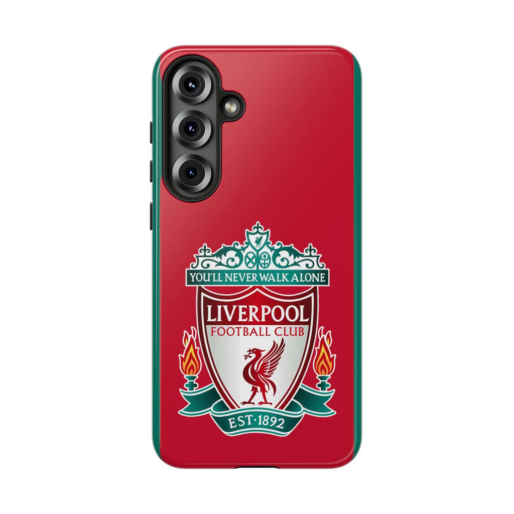 Liverpool FC Magnetic shockproof Samsung Galaxy case with dual-layer defense and wireless charging compatibility