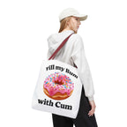 Provocative Donut Tote Bag with cheeky design and multiple handle colors for everyday use