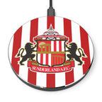 Sunderland FC Wireless Charger with club crest, 10W fast charging, aluminium casing, and 10cm non-slip surface for Qi-enabled phones