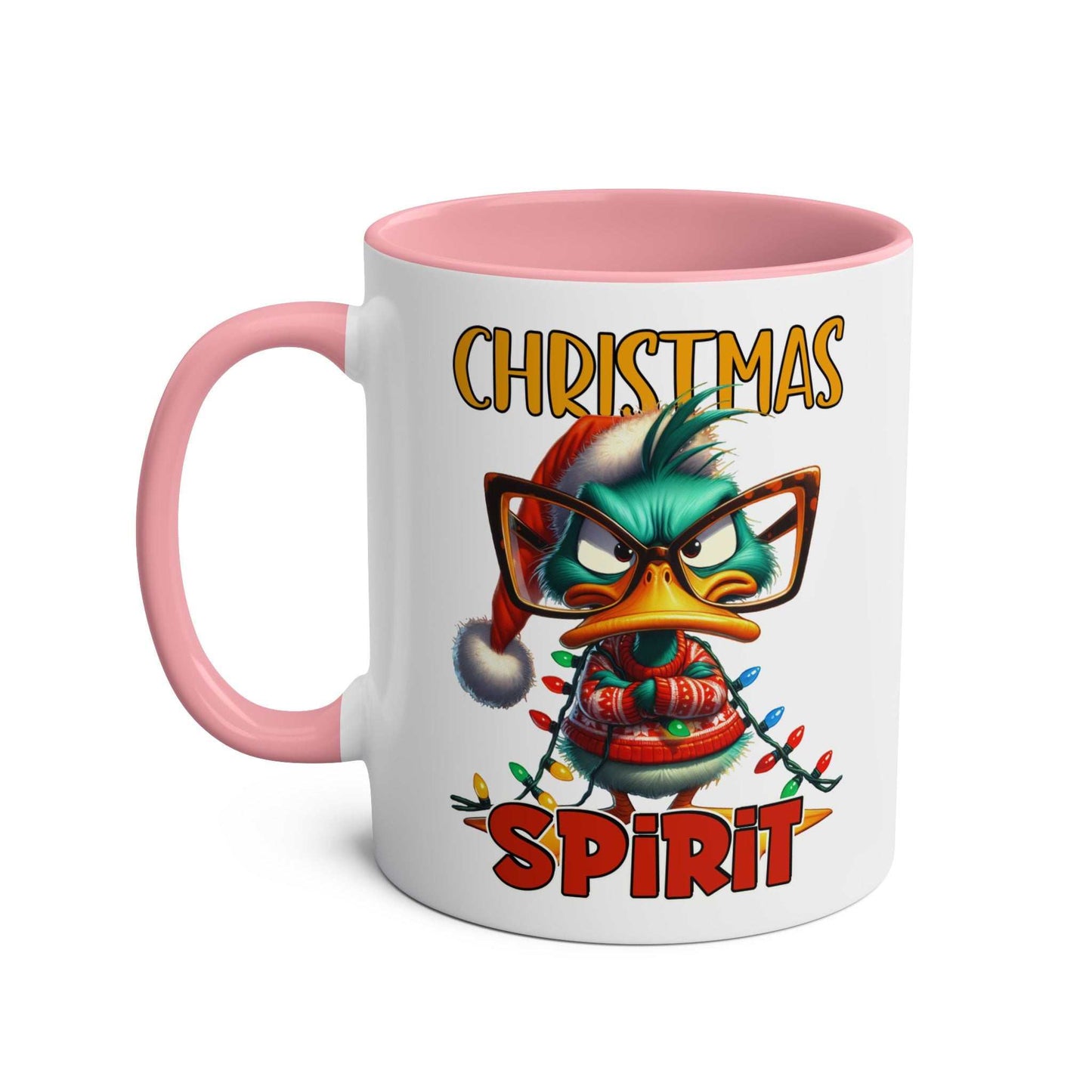 Sarky Christmas mug with a fun duck design and humorous twist, available in 7 colors.