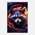 Rocket Raccoon wall canvas with dynamic artwork, vibrant colors, and cosmic theme, perfect for fans.