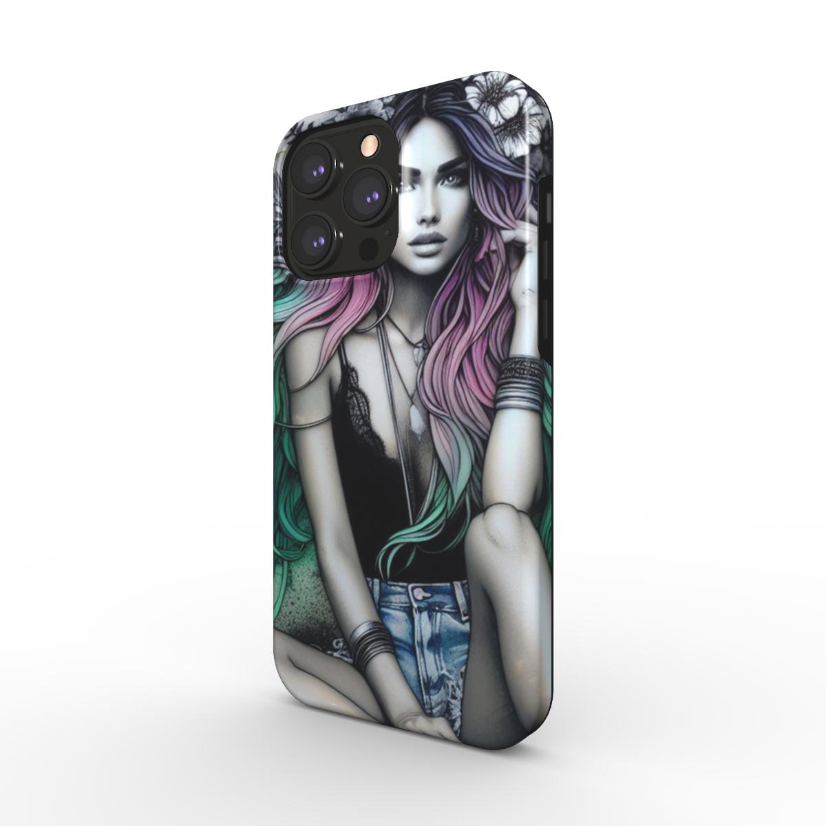 MagSafe Tough Phone Case with durable dual-layer design and unique artistic print.