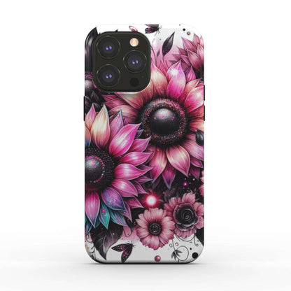 MagSafe Tough iPhone Case with floral design, dual-layer protection, and glossy finish.