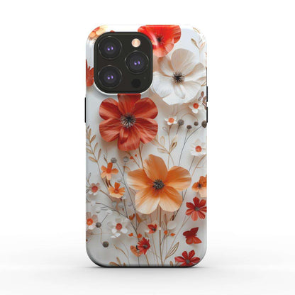 MagSafe Tough iPhone Case with floral design, dual-layer protection, and glossy finish.