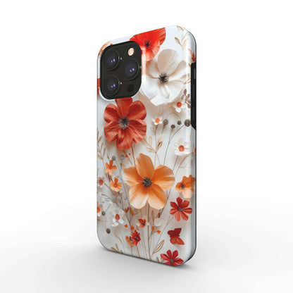 MagSafe Tough iPhone Case with floral design, dual-layer protection, and glossy finish.