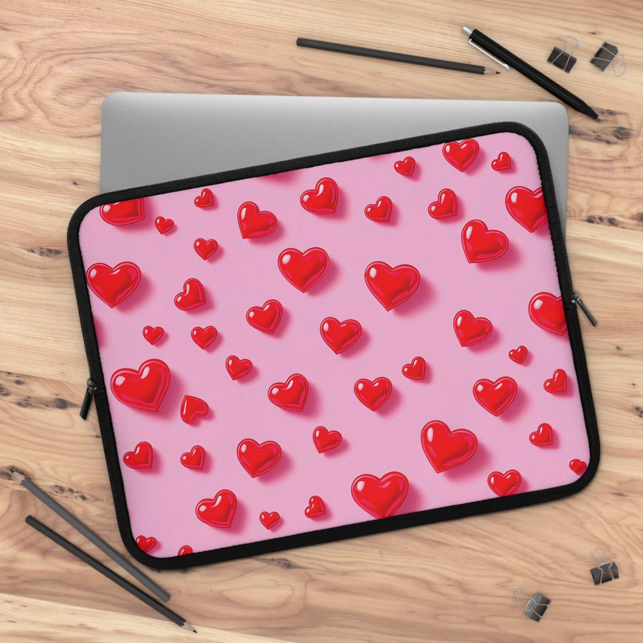 Pink Heart Laptop Sleeve