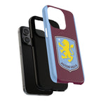 Aston Villa MagSafe iPhone case with claret and blue colors and club crest, dual-layer protection and MagSafe compatibility