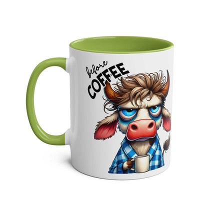 Fun Sarcastic Coffee Mug with colorful design and humorous cow graphic. Ideal for coffee lovers. 