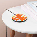 Orange Daisy Design Wireless Charger
