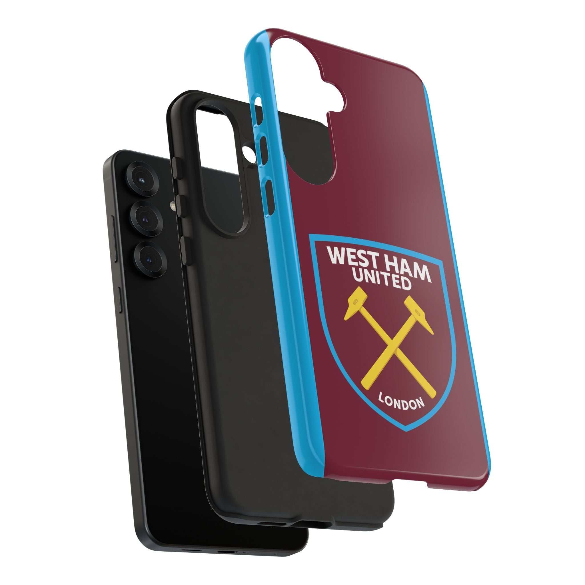 West Ham United magnetic Samsung case with claret and blue colors and official-inspired crest