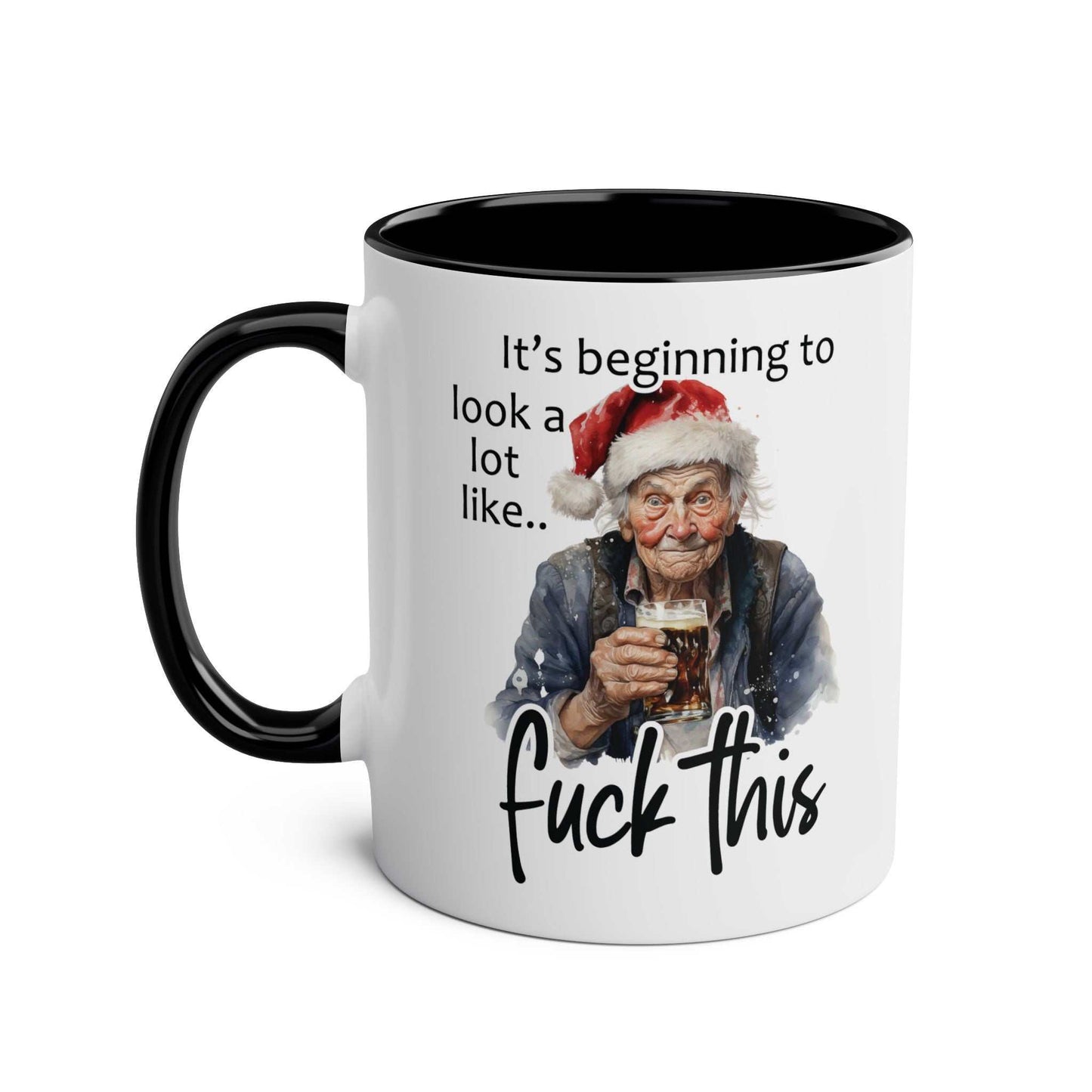 Cheeky Sweary Granny Christmas Mug with Fun Design, Festive Ceramic Cup