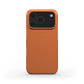 Bold orange slim iPhone case with glossy finish and ultra-slim lightweight design