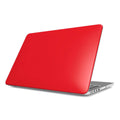 Slim red MacBook protective case with full port access and cooling vents
