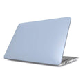 Slim Misty Blue Protective Case for MacBook with full port access and ventilation