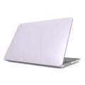 Slim lavender protective case for MacBook with full port access and ventilation