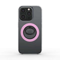 Dusty pink magnetic ring holder attached to smartphone for secure grip and hands-free use