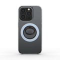 Misty Blue Magnetic Ring Holder attached to smartphone for secure grip and hands-free use.