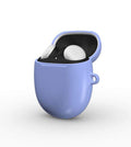 Sky blue protective hard shell case for Google Pixel Buds Pro and Pro 2 with glossy finish and wireless charging compatibility
