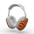 Orange tiger print protective case for Apple AirPods Max headphones