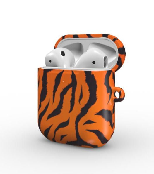Orange Tiger Print Apple AirPods/Pro Protective Case