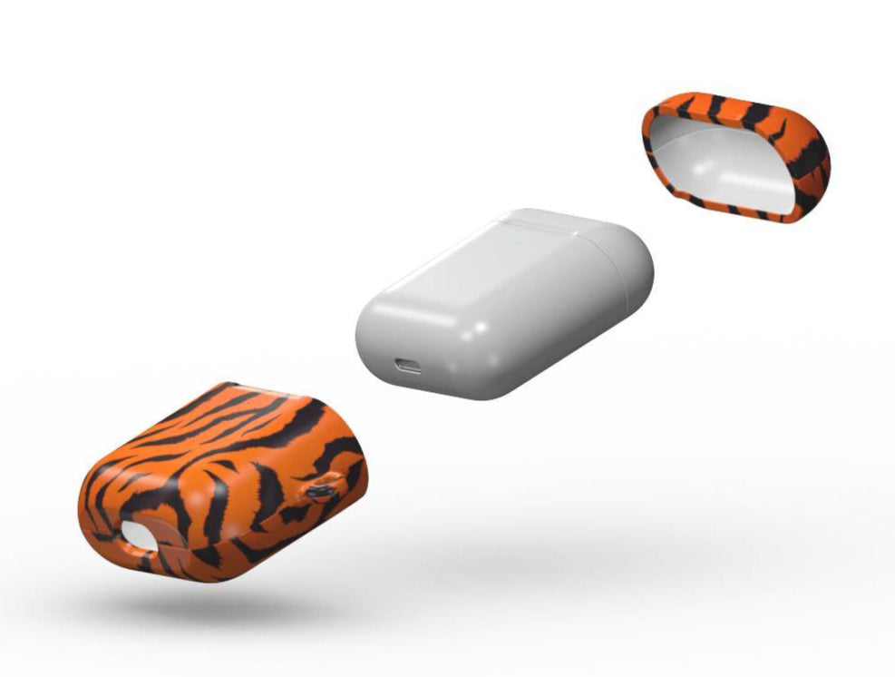 Orange Tiger Print Apple AirPods/Pro Protective Case