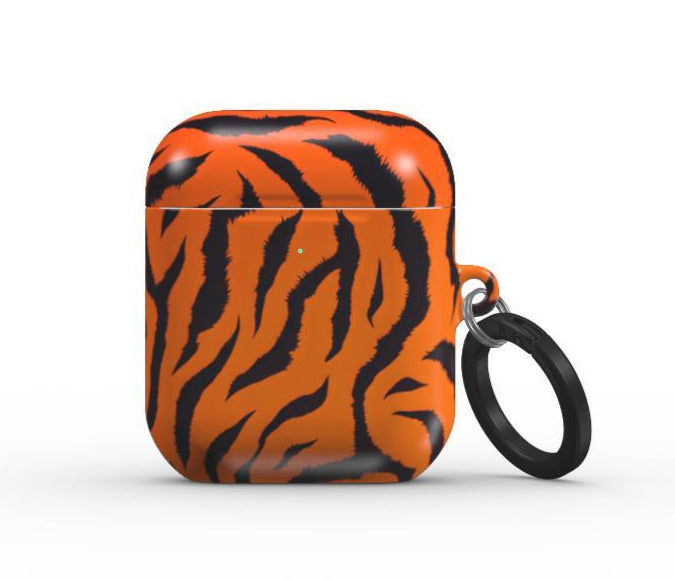 Orange Tiger Print Apple AirPods/Pro Protective Case