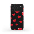 Black Hearts Slim iPhone Case with glossy finish and minimalist design for lightweight iPhone protection