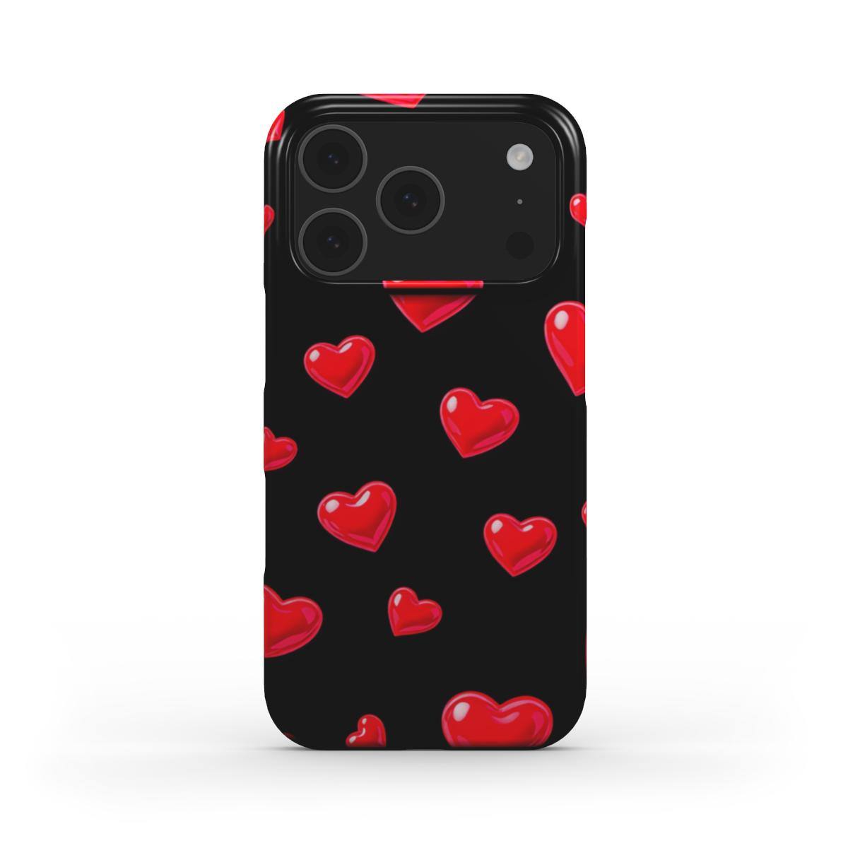 Black Hearts Slim iPhone Case